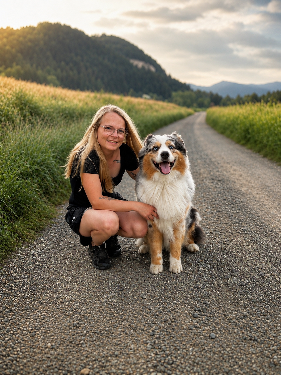 Frau mit Hund
